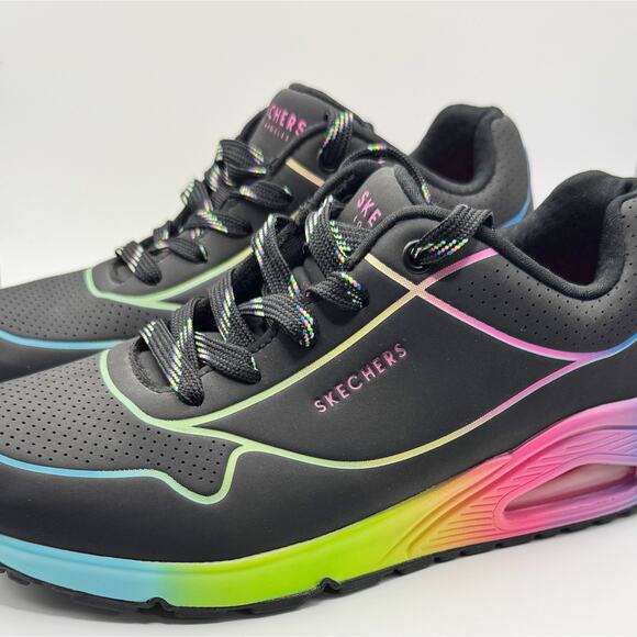 Skechers Uno Pop Of Sunshine Style 155148 Women’s Black Rainbow US size 6.5 - Picture 5 of 8